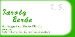 karoly berke business card